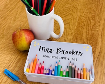 Personalised Teacher Tin - Personalised Teacher Biscuit Tin - Teacher Gift - Sticker Box -Thank you teacher Gift