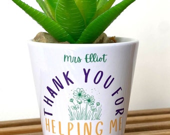 Personalised Teacher Flower Pot | Personalised Teacher Gift | End of Year Gift | Thank You Teacher | Teacher Plant Pot | Teacher Present
