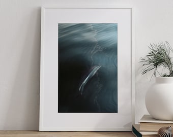 Tranquil Dolphin Waves - Oceanic Wildlife Art, Nautical Digital Print for Modern Home Decor, Wildlife Photography (Digital Download)