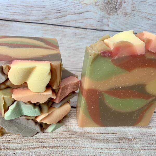 Fall Leaves Large Soap Bar | Handmade Cold Process Vegan Artisan Soap