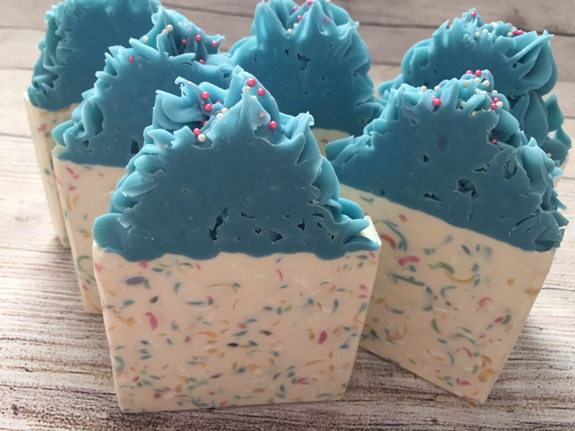 Birthday Cake Soap Handmade Cold Process Vegan Artisan Soap Etsy