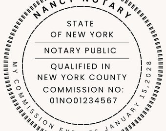 Electronic Notary Round Stamp NYS / New York