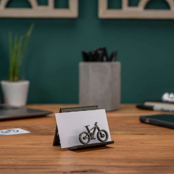 Mountain Bike Enthusiast Business Card Holder - Business Supplies - WFH Office Decor - Bike Card Holder
