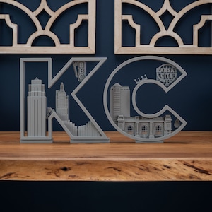 Kansas City Wall Decor, KC Skyline, WFH Decor,  Birthday Gift, House Warming Gift, KC Decor, Kansas City Art, Cityscape, Wall Art