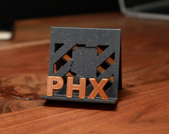 PHX - Phoenix Business Card Holder- Arizona Card Holder - WFH Office Decor - Business Card Holder - 3D Printed - Desk Organizer