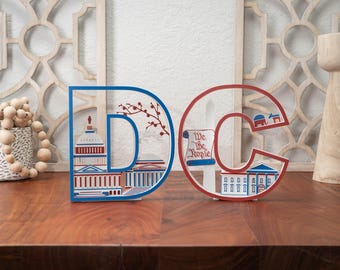 3D Printed Washington D.C. Landmark Letters: Political Wall Art
