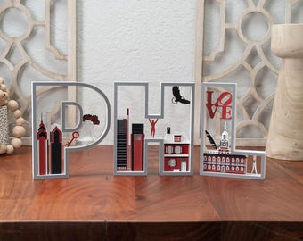 Philadelphia Landmark Wall Decor: 3D Printed PLA - City of Love