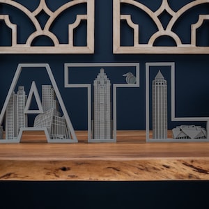 Atlanta Letters, Atlanta Home Decor, ATL Interior Design, Wall Art, Cityscape, WFM Decor, Moving Gift, Boss Gift, Wall Art