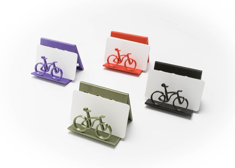 Mountain Bike Business Card Holder Updated Version Business Supplies WFH Office Decor Mountain Bike Card Holder image 2
