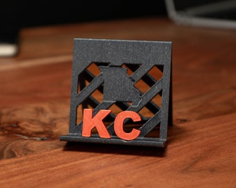 KC - Kansas City Business Card Holder- KC Card Holder - WFH Office Decor - Business Card Holder - 3D Printed - Desk Organizer