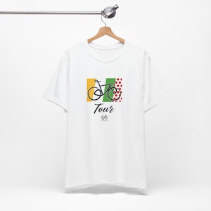 T-shirt aux couleurs du Grand Tour de France à vélo | Vélo de route | T-shirt de cyclisme | Cycliste | Visite guidée | Couleurs du maillot