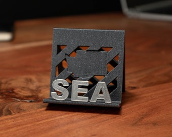 SEA- Seattle Business Card Holder- Seattle Washington Card Holder - WFH Office Decor - Business Card Holder - 3D Printed - Desk Organizer