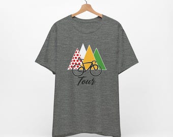 French Grand Tour Cycling T-Shirt: Jersey Colors, Road Bike Design