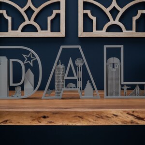 Dallas Wall Decor, Dallas Cityscape, Reunion Tower, Lone Star State, House Warming Gift, DAL Art, Dallas Souvenir, Texas Landmarks
