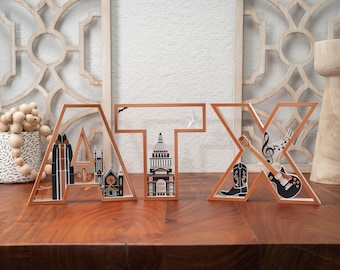 3D Printed Austin Landmarks Wall Decor: Texas Capitol, Longhorn, Bat Bridge
