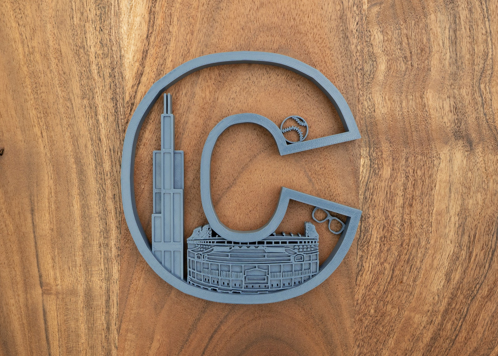 Chicago Landmark Decor Letters, 3D Printed PLA Plastic, Sapphire Grey ...