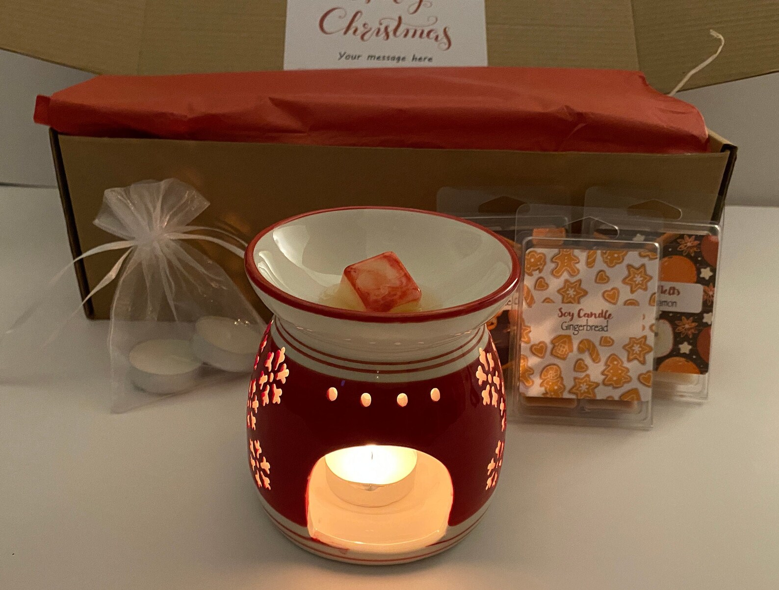 Personalised Christmas Wax / Oil Burner With festive wax Etsy