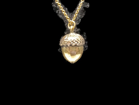 Vtg 90s Copper Acorn Necklace - image 2