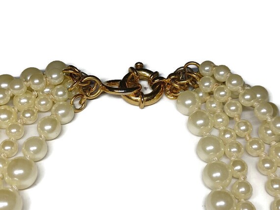 Vtg 90s J. Crew 5 Strand Faux Pearl 
