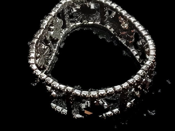 Vtg 90s Black Crystal Bead Bracelet - image 3
