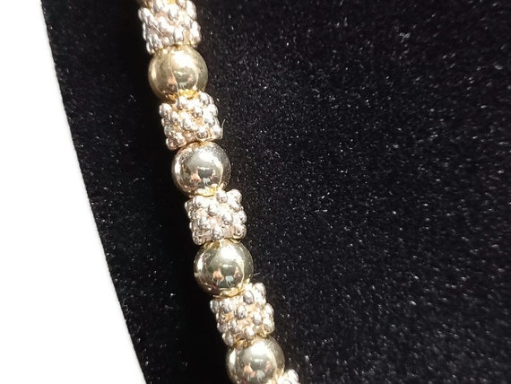 Vtg 80s Gold Tone Bead Necklace - image 2