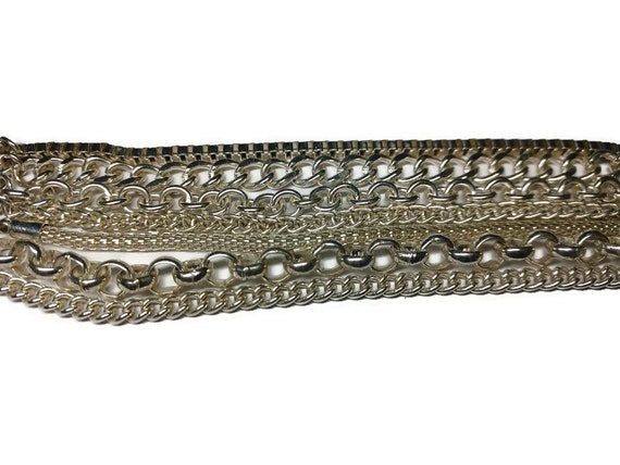 Vtg 80s Silver-Tone Chain Bracelet - image 2
