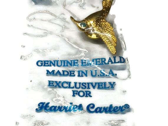 Vtg 80s Harriet Carter Hummingbird With Emerald E… - image 2