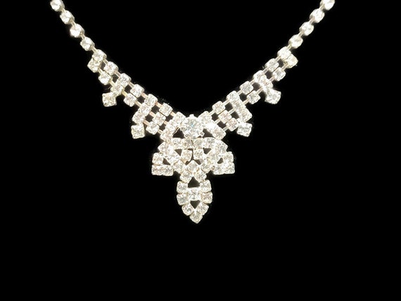 Vtg 90s Rhinestone Formal Necklace - image 2