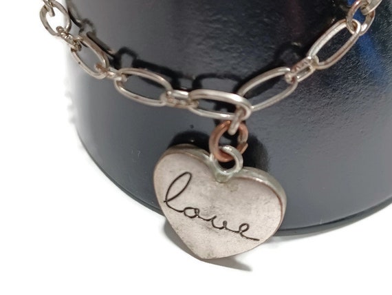 Vtg 90s Faith, Hope, Love Word Bracelet - image 2