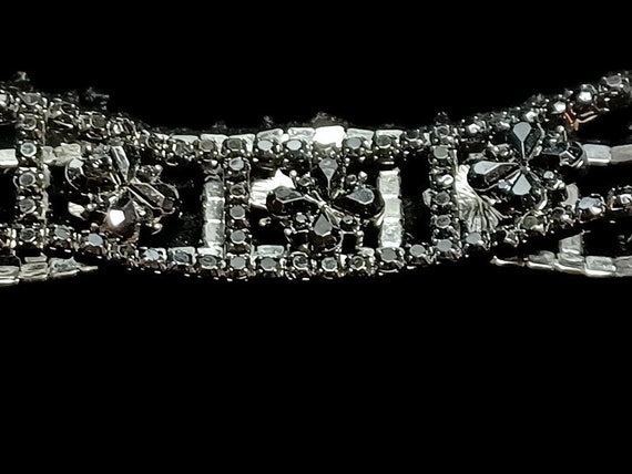 Vtg 90s Black Crystal Bead Bracelet - image 4