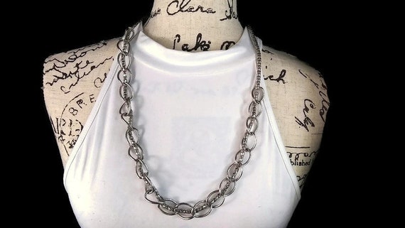 Vtg 90s Woven Chain Link Necklace - image 1