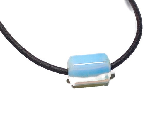 Vtg 90s Iridescent Glass Bead Choker Necklace - image 2