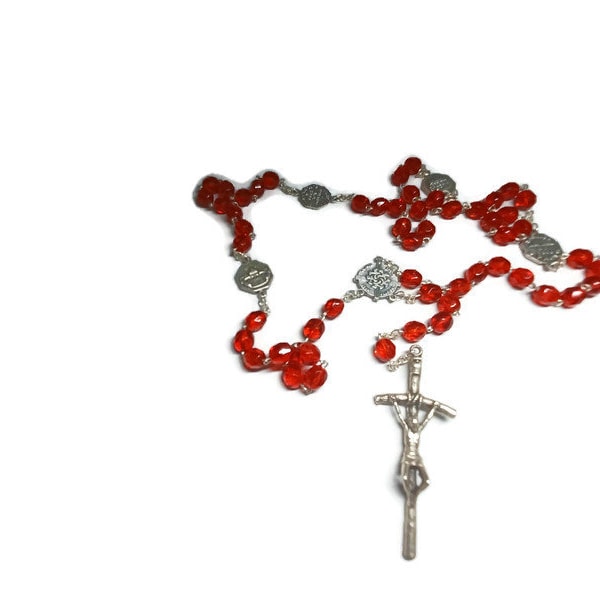 Vtg 2000 Jubilee Of The Opening Of Rome's 4 Bascilicas Red Rosary