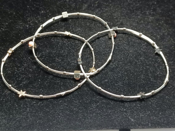 Vtg 90s 3 Stackable Bangle Bracelets - image 3