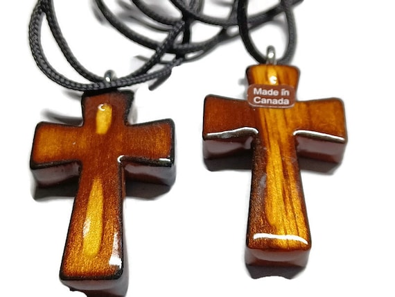 2 Vtg 90s Wooden Crosses For Men Or Women - image 1