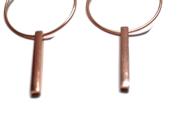 Vtg 90s Copper Earring Hoops And Dangles - image 2