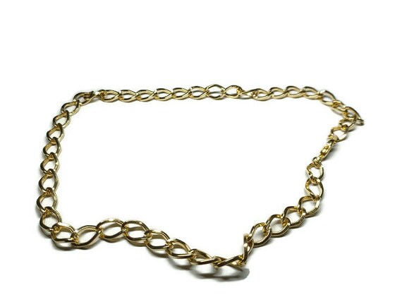 Vtg 80s Gold Tone Chain Necklace - image 1