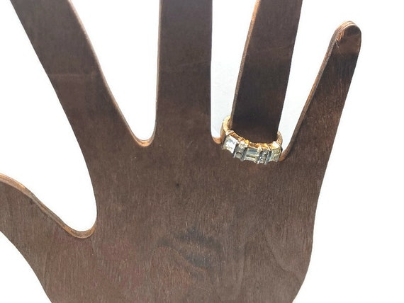 Vtg 80s Clear Stackable Multi-Stone Ring Size 7.5 - image 1