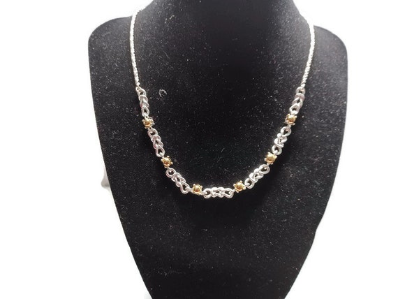 Vtg 90s  Silver Tone And Gold Tone Chain Necklace - image 1