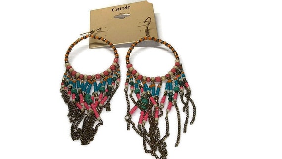 Vtg 90s Carole Hippie Earrings NOS - image 1