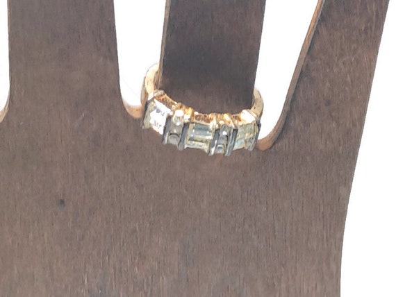 Vtg 80s Clear Stackable Multi-Stone Ring Size 7.5 - image 2