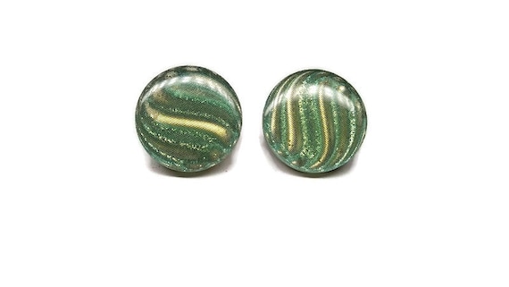 Vintage 80s Iridescent Earrings - image 1