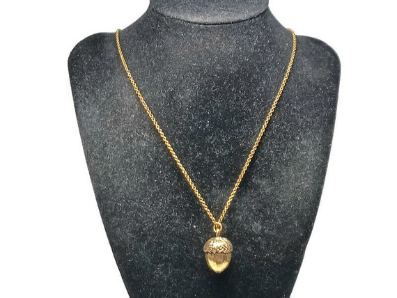 Vtg 90s Copper Acorn Necklace - image 1