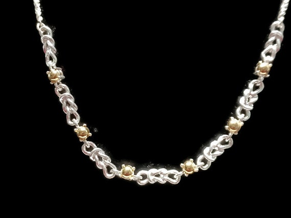 Vtg 90s  Silver Tone And Gold Tone Chain Necklace - image 2