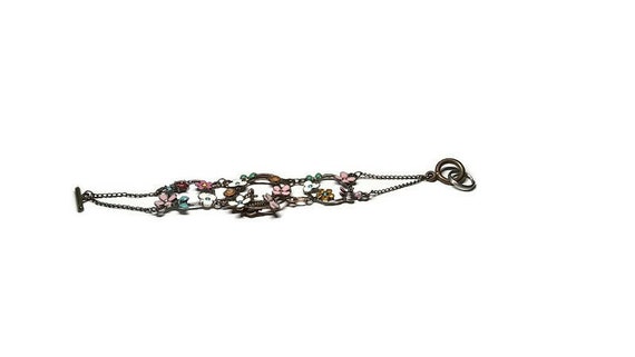 1930s Enameled Flower Bracelet - image 1