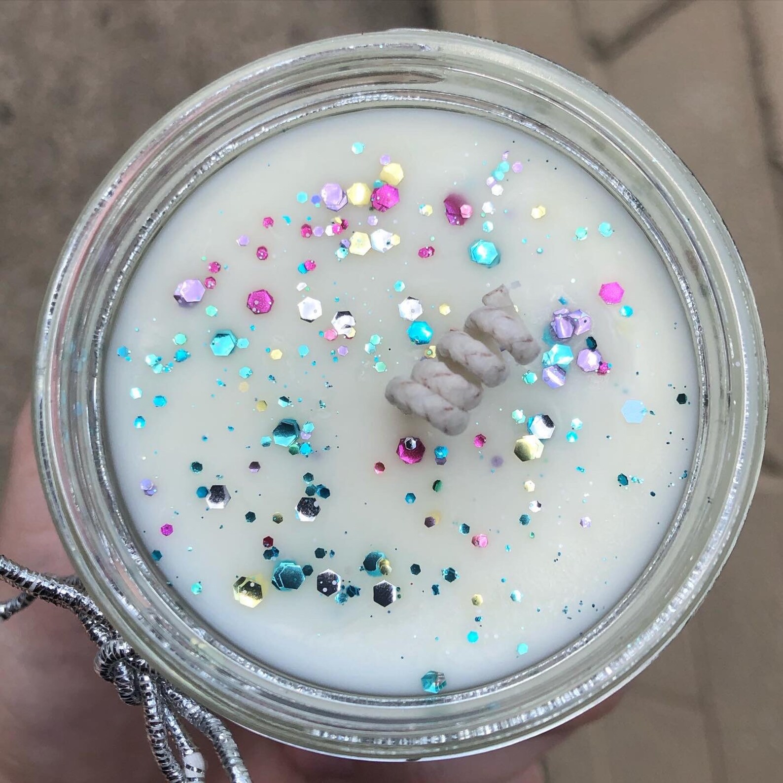 Rainbow Glitter Soy Wax Candle Biodegradable Custom Made Etsy