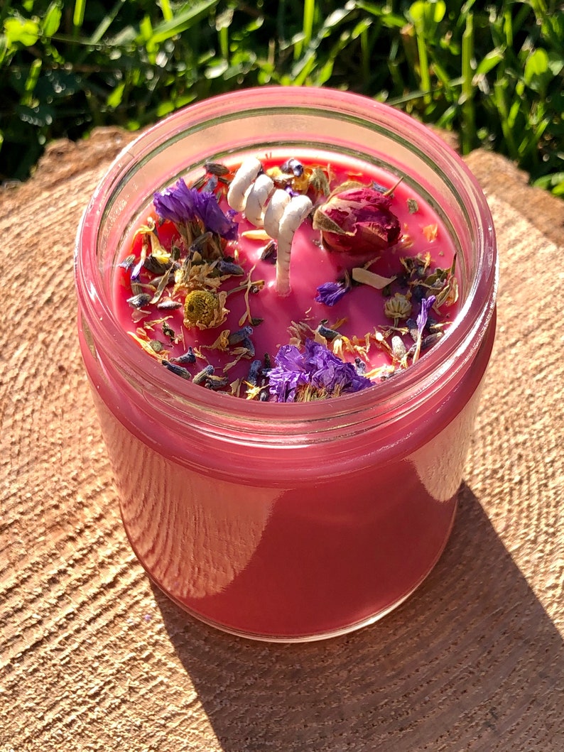 Dried Flower Soy Candle Custom Designed Unique Gift Etsy