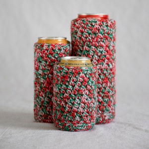 Festive Crochet Holiday Can Cozies
