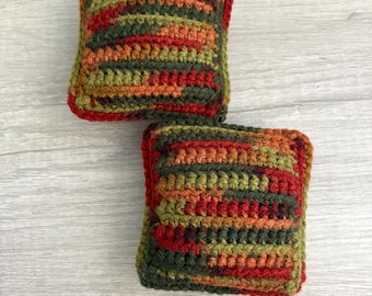 Cuadraditos de hierba gatera multicolores de otoño