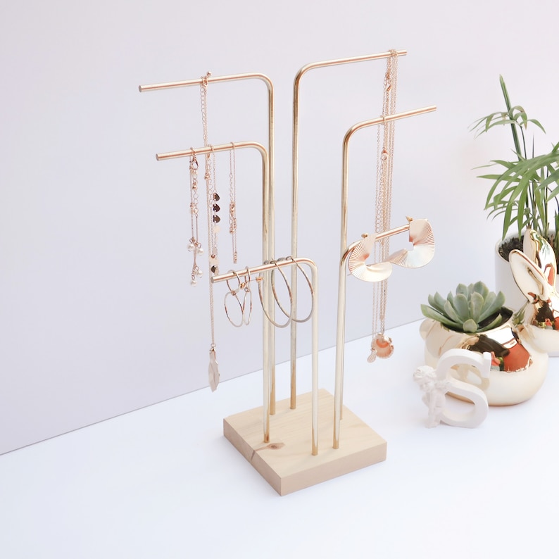 Modern Standing Necklace Holder Hanging Jewelry Stand Big Etsy